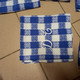 Nappe Bleue 346x136cm Avec Serviettes Monogramme DC - Autres & Non Classés