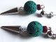 Boucle D'oreille Homme, Boucle D'oreille Pendante Mono Pique, Pointe Cône, Spike, Rocker Pirate, Lave Verte, Bijou Pirat - Earrings