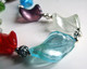 Collier Perles Verre, Perles Sur Feuilles D'argent, Travail Artisanal, Cadeau Original Femme, Collier Multicolore Chic, - Necklaces/Chains
