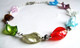 Delcampe - Collier Perles Verre, Perles Sur Feuilles D'argent, Travail Artisanal, Cadeau Original Femme, Collier Multicolore Chic, - Colliers/Chaînes