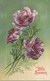 FLEURS - Illustration Non Signée - Fleurs Violettes - Doux Souvenir - Carte Postale Ancienne - Flores