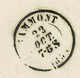 Belg Medaillon 20 C. Op Brief/ Sur Lettre - Afst./Obl 9 (Audenaerde Naar/vers Geraardsbergen/Grammont 22 Oct 1859 - 1858-1862 Medallions (9/12)