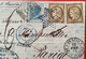 MIXTE RRR ! Regno D’ Italia 20c TUNISI POSTE ITALIANE1873+France Cérès 30c étoile PARIS (lettre) Sousse Tunisie (lettera - 1849-1876: Période Classique