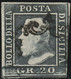 20 Gr Grigio Ardesia Pos.24 Sass 13 Usato Marginato - Sicilia