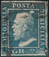 2 Gr II^ Tav. Azzurro NA Pos.25 Sass 7a Usato Ben Marginato - Sicily