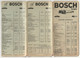 BOSCH Bougies - Plaquette De Poche De Réglage Des Bougies, Code, écartement électrode Et Références - Octobre 1972 - Matériel Et Accessoires