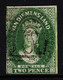 TASMANIA — SCOTT 5 (SG 16)— 1855 2P VICTORIA CHALON — GREEN — USED —SCV $500 - Usados