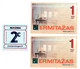 Lithuania Local Paper Money - Ermitazas 1 Litas X 2pcs 2005's & Maxima Coupon 2 Euros UNC R - Litouwen