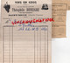 87- ST SAINT BRICE- ST JUNIEN- FACTURE THEOPHILE DUNEIGRE -MARCHAND DE VINS -1954 - Food