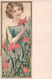 Illustrateur Non Signé - Style Art Nouveau - Femme Et Fleurs - Carte Postale Ancienne - - Non Classificati