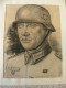 Kunst Bleistiftzeichnung / Pencil Drawings Militär  2.Weltkrieg  WW2 Soldat Uniform  36cm X 44 Cm  1939 - Waterverf