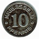 ALLEMAGNE / NOTGELD / LANDKREIS WEISSENFELS / 10 PFG../ 1918 / FER / 22  Mm / ETAT SUP / 590.1B / PLAQUEE NICKEL - Altri & Non Classificati