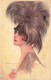 Illustrateur - Corbella - Portrait De Femme Avec Chapeau Volumineux - Colorisé - Carte Postale Ancienne - Corbella, T.