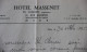 Hôtel Massenet, Th.Clerissi Propriétaire, Nice (Alpes-Maritimes) Lettre De Recommandation, 1958 - Deportes & Turismo