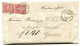 RC 24733 SUISSE 1871 LETTRE PAIRE DE 10c DE BALLAIGUES POUR GENEVE AVEC CORRESPONDANCE - Brieven En Documenten