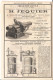 Publicité Ancienne Machines Outils Jequier  Nogent Vierges Machines Vapeur Edouard Lefebvre Jules Jacquot Bienville 52 - Publicités