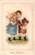 ENFANTS Se Câlinent - Robe Verte - Sac D'enveloppes - Mille Caresses - Carte Postale Ancienne - Children And Family Groups