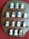 Set: 20 Thimbles And A Wooden Case - Dés à Coudre