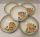 -5 ASSIETTES CREUSES CERAMIQUE DIGOIN Modèle ADELE Roses Jaune Orangé    E - Digoin (FRA)