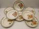 -8 ASSIETTES DEMI CREUSES CERAMIQUE DIGOIN Modèle ADELE Roses Jaune Orangé    E - Digoin (FRA)