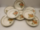 -8 ASSIETTES DEMI CREUSES CERAMIQUE DIGOIN Modèle ADELE Roses Jaune Orangé    E - Digoin (FRA)