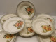 -8 ASSIETTES DEMI CREUSES CERAMIQUE DIGOIN Modèle ADELE Roses Jaune Orangé    E - Digoin (FRA)