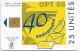New Caledonia - OPT - 40ème Anniv. OPT, Gem1B Not Symm. White/Gold, 09.1998, 25Units, 50.000ex, Used - Nouvelle-Calédonie