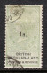 BECHUANALAND — SCOTT 28 (SG 28)— 1888 1/- On 1/- QV SURCHARGE — USED — SCV $100 - 1885-1895 Kolonie Van De Kroon