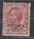 CHINE - Bureaux Italiens : TIENTSIN - N°10 * (1917) 4c Sur 10 Rose - Tientsin
