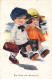 Humour - Das Ende Einer Badereise - Enfants En Couple Et Chapeaux - Carte Postale Ancienne - Humour