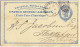 USA To NORWAY - 1893 2c Blue Postal Card Sc.UX6 Pre-printed Used From SAVANNAH, Ga To FLEKKEFJORD, Norway - ...-1900