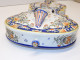 Delcampe - -GEO MARTEL GRAND VIOLON EN FAIENCE POLYCHROME DECOR ROUENNAIS XXe - Desvres (FRA)