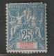 GRANDE COMORE - N°16 * (1900-07) 25c Bleu - Unused Stamps