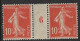 France N°138** 2 Paires, Millésime 6, Sur Papiers De Nuances Différentes Avec Variété Constante. - Unused Stamps