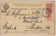 RUSSIA / LATVIA - 1889 TPO Cancel On Uprated 3k Postal Card Mi.P7 With Mi.29Cb Used From LIBAU (Liepāja) To London - Entiers Postaux
