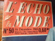 L'Echo De La Mode - N° 50 Du 16 Décembre 1962 - Lifestyle & Mode