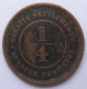 Straits Settlements. 1/4 Cent 1889 , Victoria , En Bronze, KM# 14 - Malesia