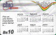 Bolivia - Entel (Chip) - Calendario 2003 - Blanco Y Multicolor, Gem5 Red, 2003, 10Bs, Used - Bolivie