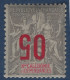 Nouvelle Caledonie Type Groupe N°105a* 05 Sur 15c Gris Variété Surcharge Renversée Tres Frais TTB - Neufs