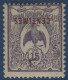 Nouvelle Caledonie Cagou N°113b* 5c Sur 15c Violet Variété Surcharge Renversée Tres Frais TTB - Unused Stamps