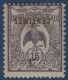 Nouvelle Caledonie Cagou N°113b* 5c Sur 15c Violet Variété Surcharge Renversée Tres Frais TTB - Neufs