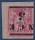 Nouvelle Caledonie N°7* 5c Sur 75c Rose Petit Coin De Feuille Frais & TTB - Unused Stamps