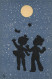 Delcampe - Lot De 5 Cartes Silhouettes - Amoureux Enfants - Edition Léo Paris - Clair De Lune - Carte Postale Ancienne - Silueta