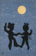 Delcampe - Lot De 5 Cartes Silhouettes - Amoureux Enfants - Edition Léo Paris - Clair De Lune - Carte Postale Ancienne - Scherenschnitt - Silhouette