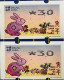 2023 LUNAR NEW YEAR OF THE RABBIT NAGLER MACHINE 3 PATACAS, WITH VARIETY "TRIANGLE  0" (NORMAL FOR COMPARE) - Automatenmarken