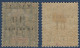 France Colonies TAHITI N°33* & 33a* 10c Sur 15c Bleu Surcharge Type I Normale + 1  Variété Surcharge Renversée Frais TTB - Neufs