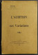 L'Audition Et Ses Variantions - Marage -Ed. Gauthier-Villars - 1923 - Mathématiques Et Physique