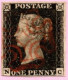 GBR SC #1 U (N,C) 1840 Queen Victoria 4 Margins CV $370.00 - Used Stamps