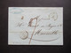 Schweiz 27.5.1848 Stempel K2 Morges K2 Vaud Ferney Taxvermerk Stempel 2 Nach Marseille Rücks. K2 Coppet - 1843-1852 Poste Federali E Cantonali