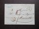 Schweiz 27.5.1848 Stempel K2 Morges K2 Vaud Ferney Taxvermerk Stempel 2 Nach Marseille Rücks. K2 Coppet - 1843-1852 Federal & Cantonal Stamps
